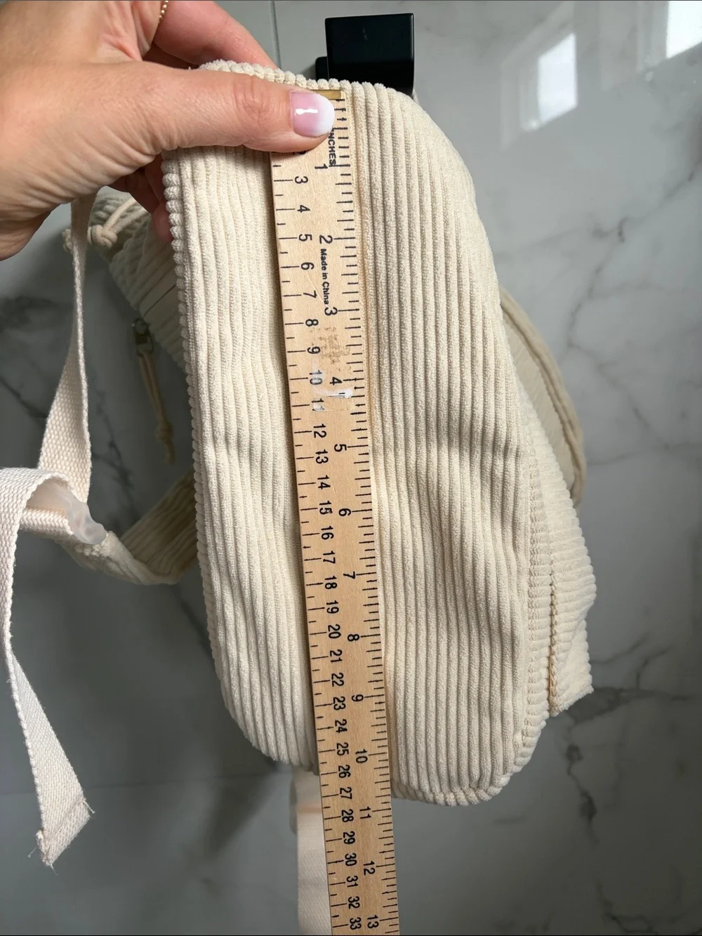 Unbranded Cream Corduroy Everyday Backpack